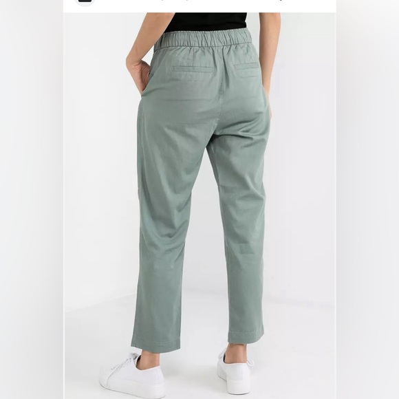 GAP size 8 Easy Pants lycocell olive army green drawstring tie waist elastic - Picture 4 of 7